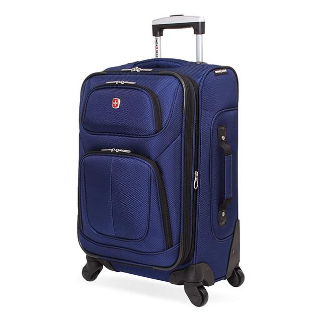 SwissGear Sion Softside Luggage with Spinner Wheels, Blue, Carry-On 21-Inch