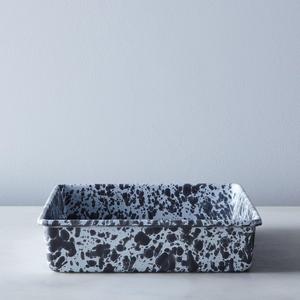 Grey Splatter Enamel Brownie Pan