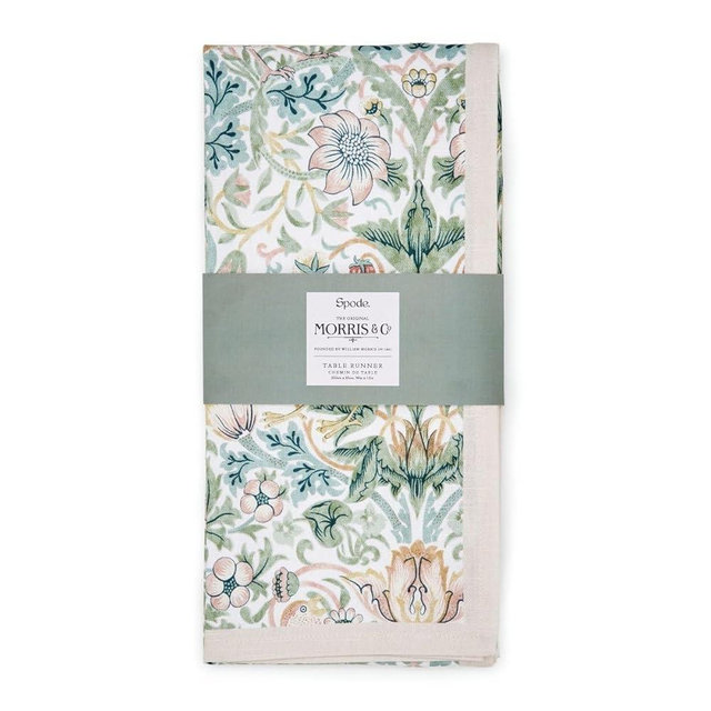 Morris & Co. Table Runner (98.5” x 13.8”) - 100% Cotton | Elegant and Soft Table Cover for Tea Parties, Dining, and Gatherings | Durable and Stylish Cotton Table Linen for Any Occasion