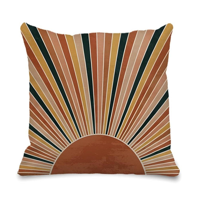 GCFET Boho Sun Pillow Covers 18x18 - Vintage Sunrise Throw Pillow Covers, Rustic Classroom Decor, Boho Decorative Pillow Cases for Bed Classroom Nursery Dorm Home Decor