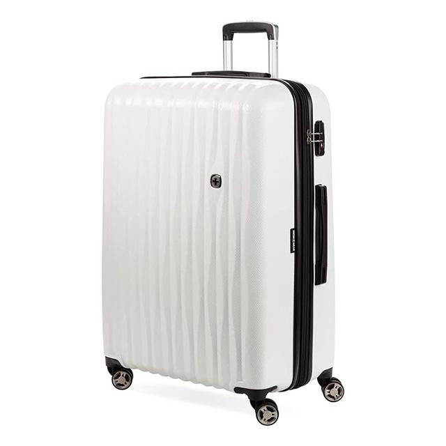 SWISSGEAR 7272 Energie Hardside Polycarbonate Spinner, Large Checked Luggage - White