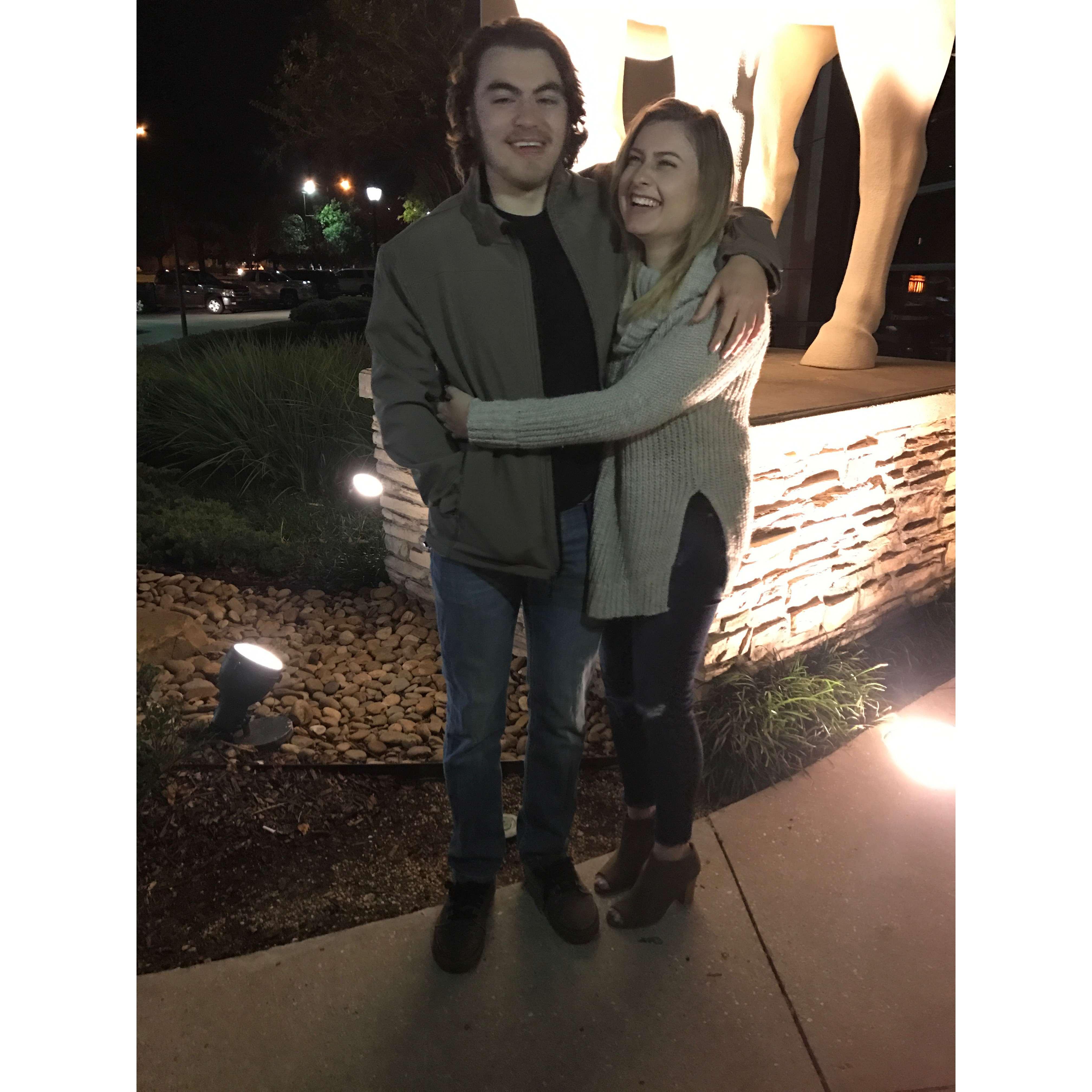 Kaitlyn's birthday dinner first year of college 2017