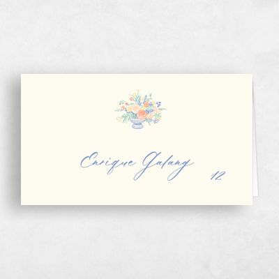 Light Butter, Yellow Wedding Place Card - Josette