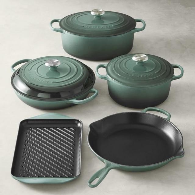Le Creuset Signature Enameled Cast Iron 8-Piece Cookware Set, Ocean
