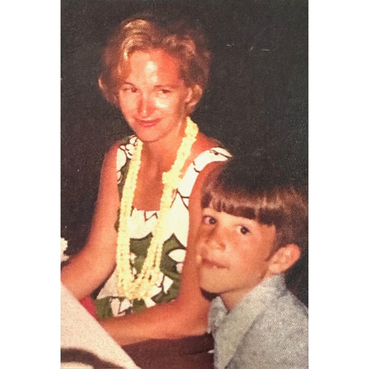 Mom and Ben at dinner with the whole family at the Mauna Kea Hotel on the Big Island in Hawaii. Blue blazers were required dinner attire! I think they still are in that one dining room!