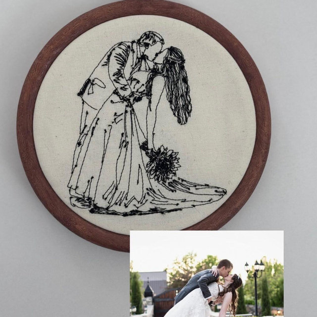 Custom Embroidered Wedding Photo - Wedding gift - Gifts for Couples - Couple Gift - Valentines Day Gift - Gifts for Her - Gifts for Him