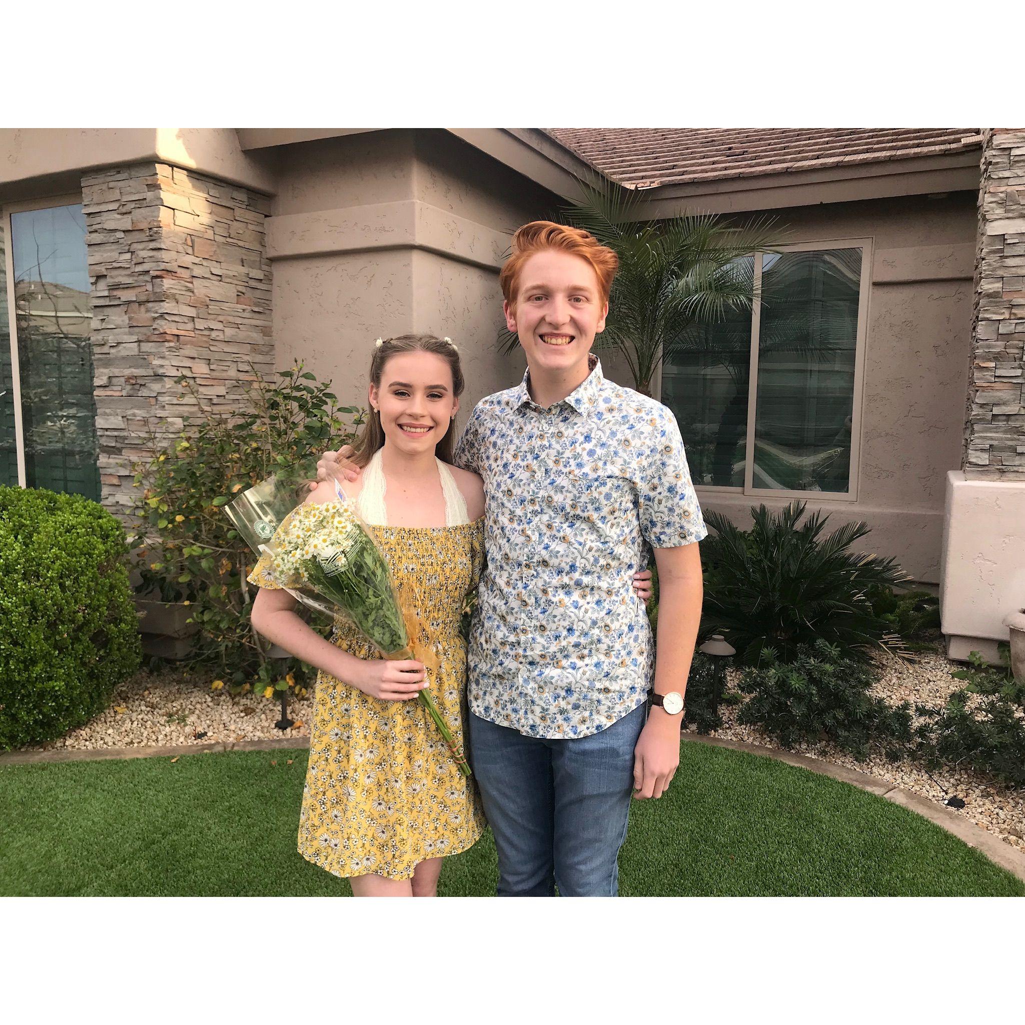Our first high school dance together in 2019