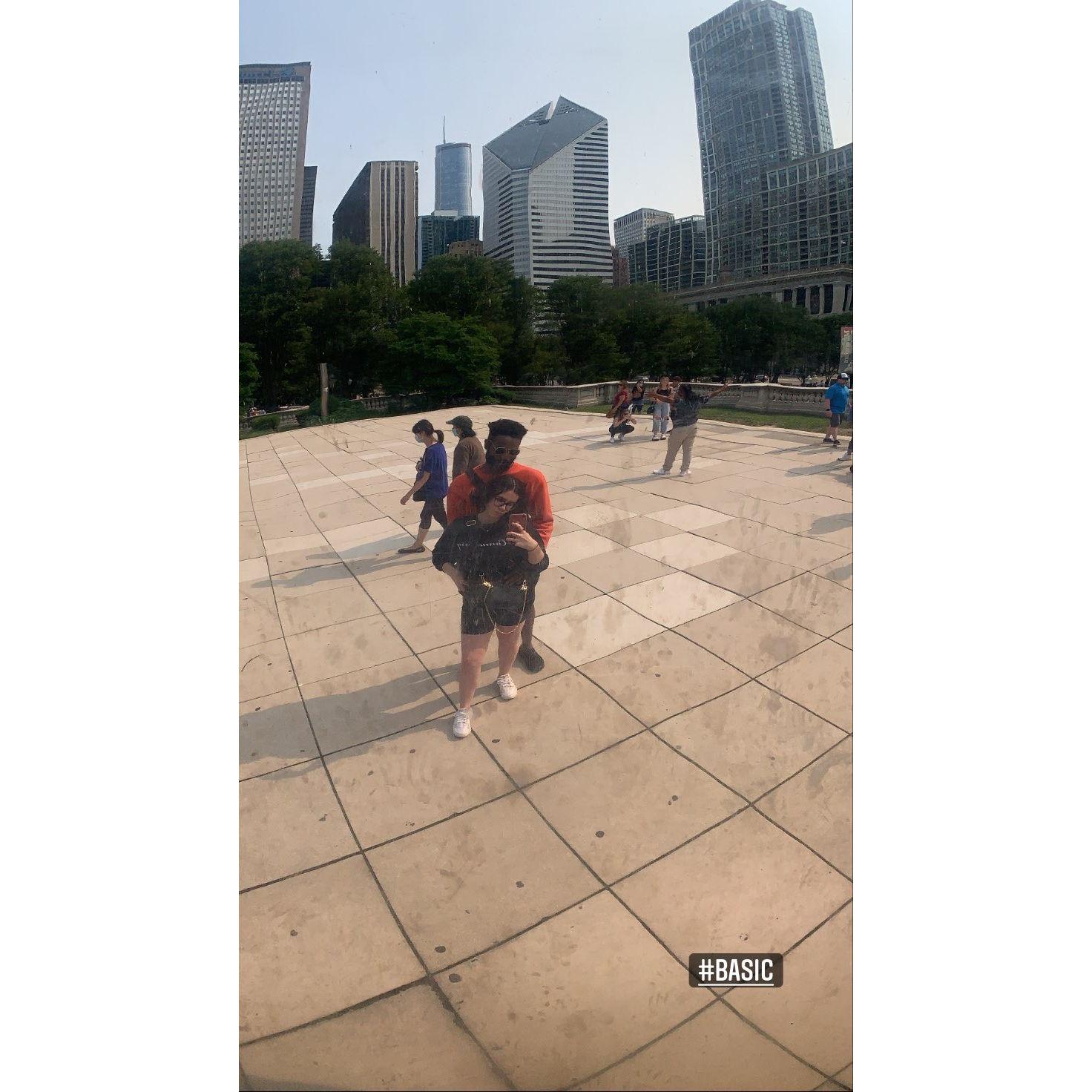 Our first time to Chicago together! We moved here 2 months later! #thebean