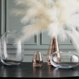 Laurel Clear Round Glass Vase