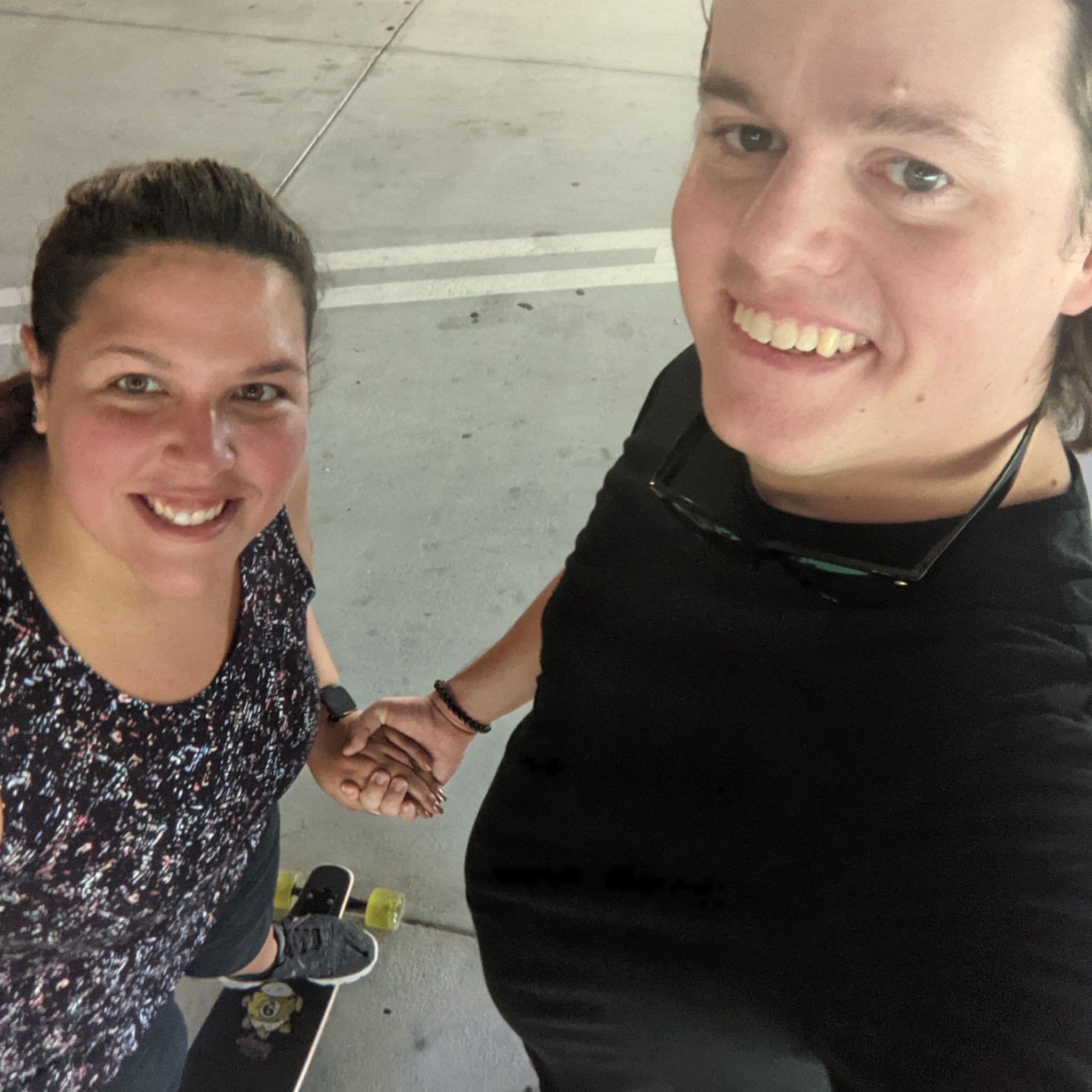 First and last time Matt attempted to teach Joelle to skateboard