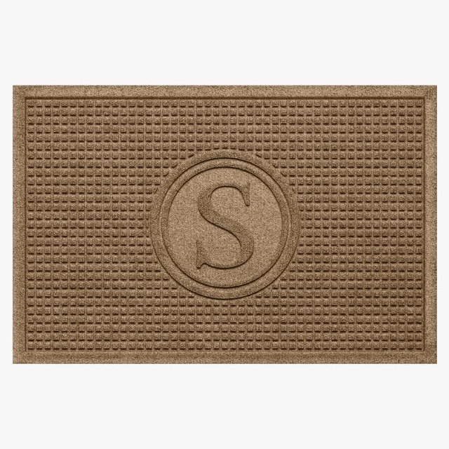WaterHog Squares Monogram Doormat, 2'X 3', Camel