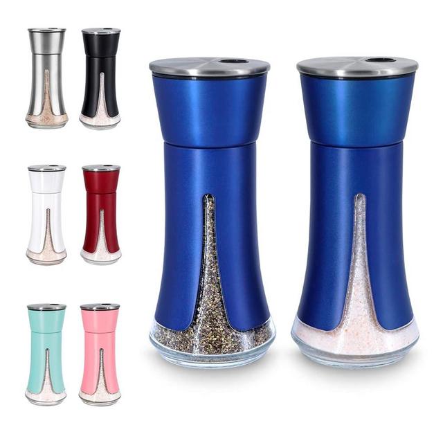 Bule Salt and Pepper Shakers Set by Aelga, Bule Kitchen Accessories, Bule Decor for Kitchen,Restaurants,Camp,BBQ