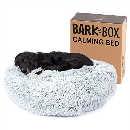 Barkbox 2-in-1 Memory Foam Donut Cuddler Dog Bed | Orthopedic Joint Relief Fur Crate Lounger for Dogs and Cats, Machine Washable + Removable Cover | Waterproof Lining | Includes Toy
