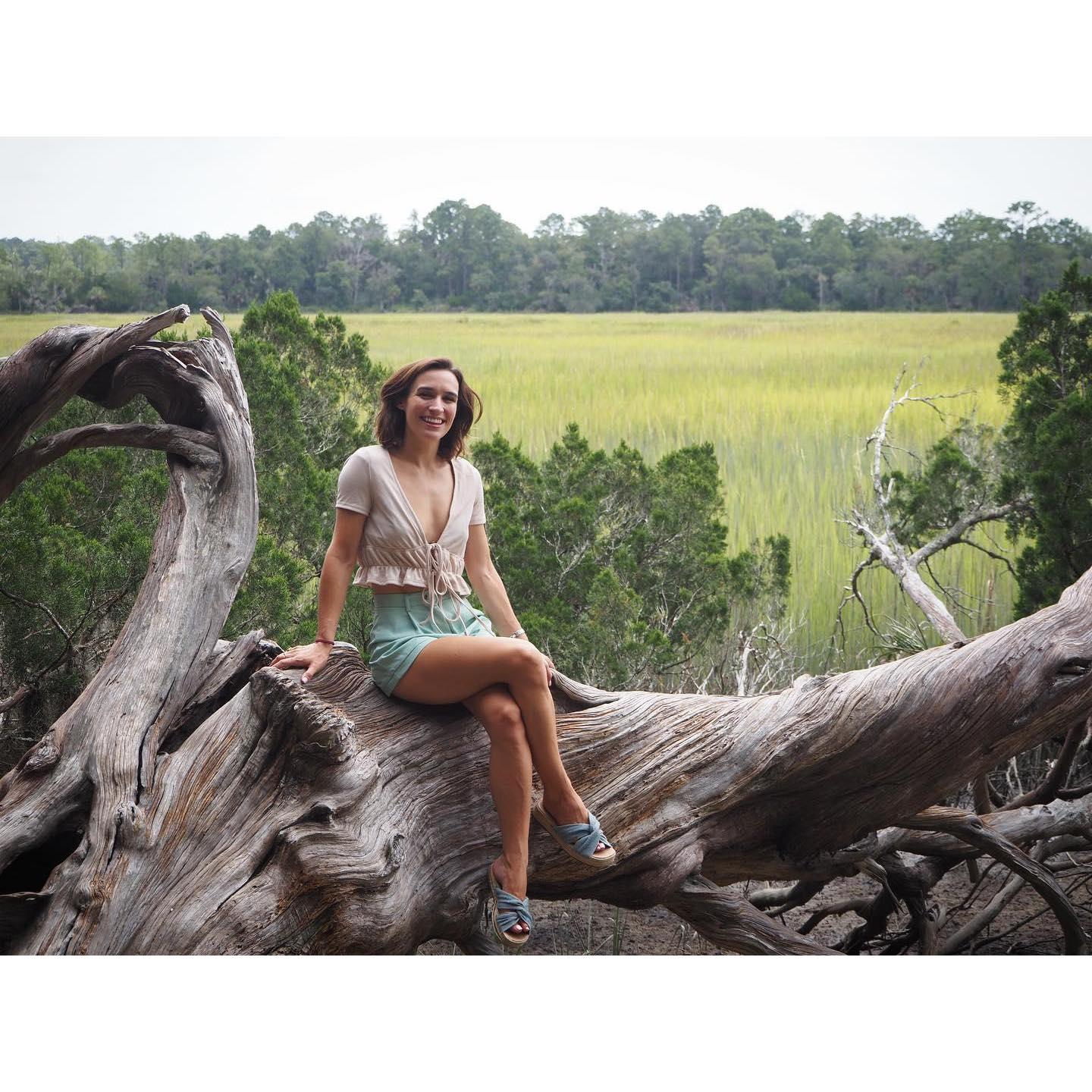 At Wormsloe Historic Site, before Railey became obsessed with herding hermit crabs.