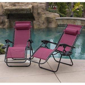 Winnett Zero Gravity Chaise Lounge with Cushion (Set of 2)