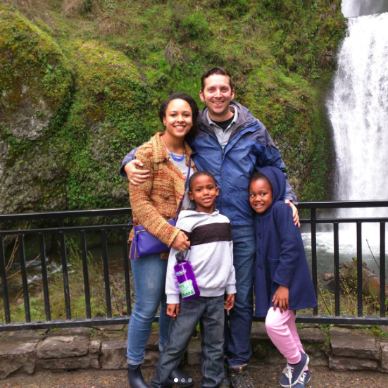 Multnomah Falls when May and her kids came to visit -- "Spring" 2017