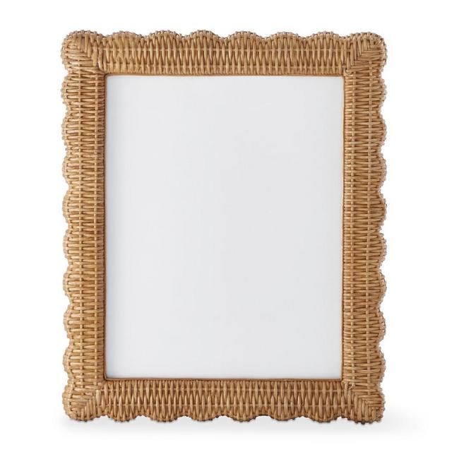 AERIN Wicker Scalloped Gallery Frame, 8" X 10"