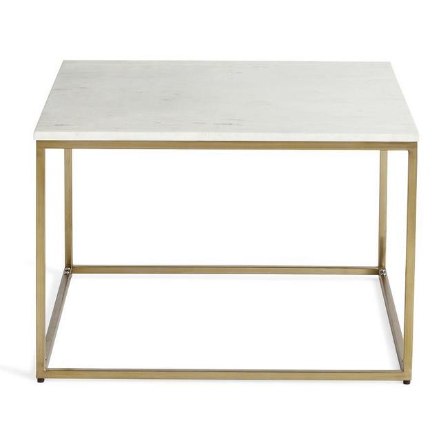 Delaney Marble Bunching Table, Brass