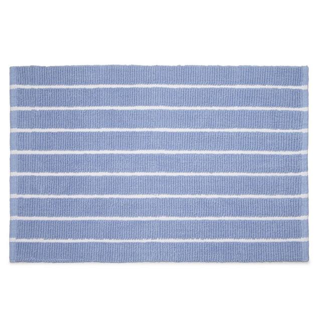 Calvin Klein Eileen 21" x 34" Bath Mat in Blue/White