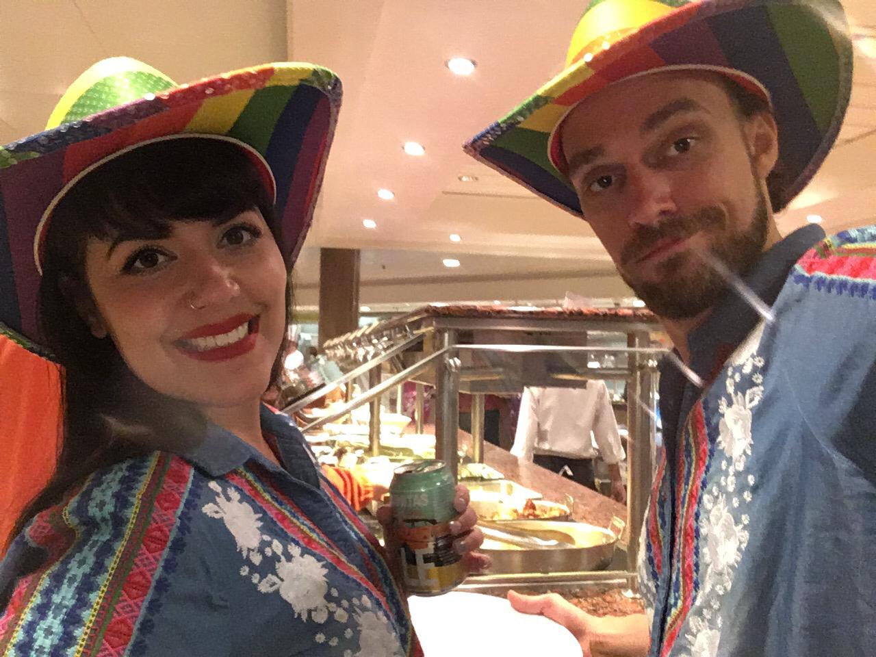 Standing in line for the buffet on Jam Cruise