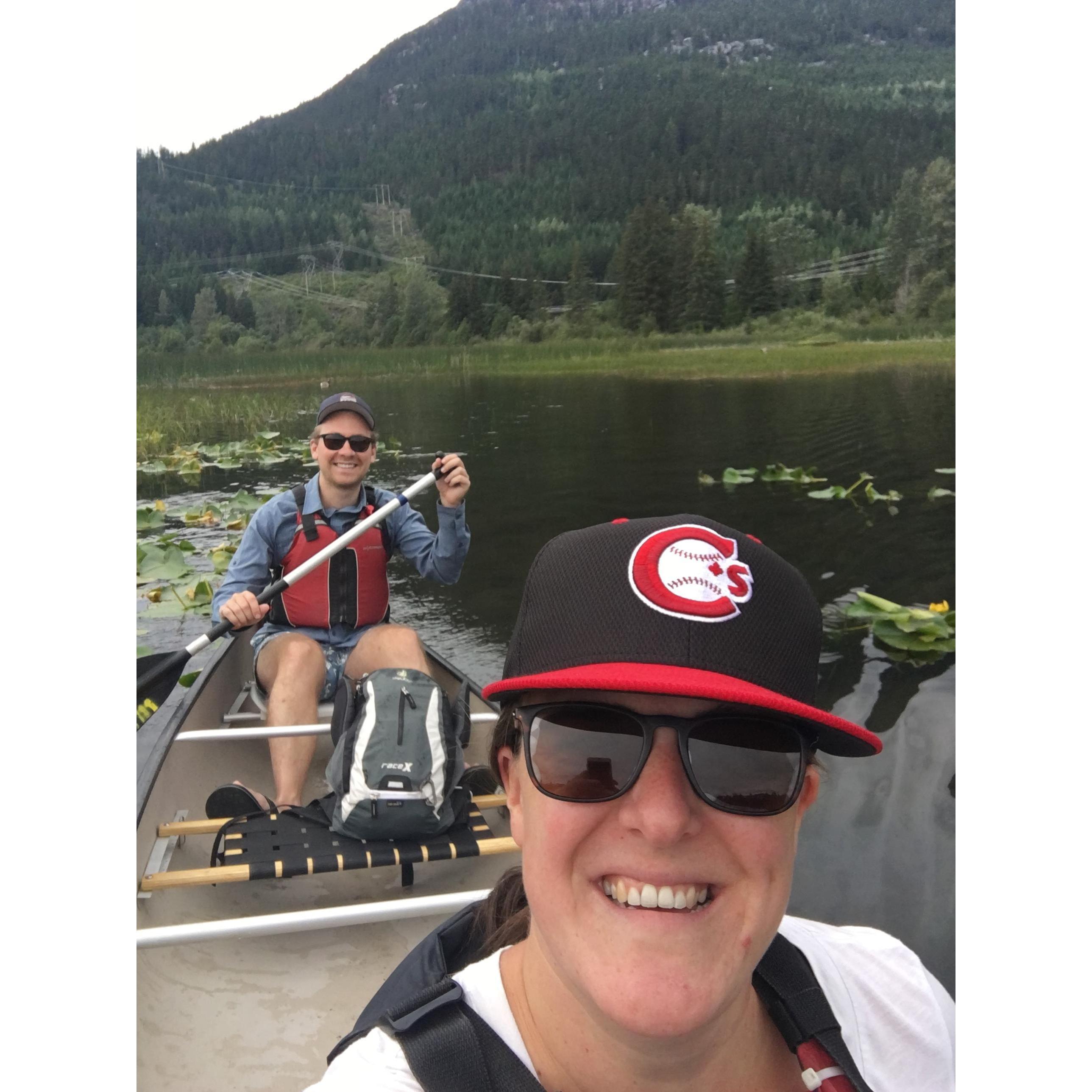 First (and maybe last) time canoeing together for Emily's 30th birthday