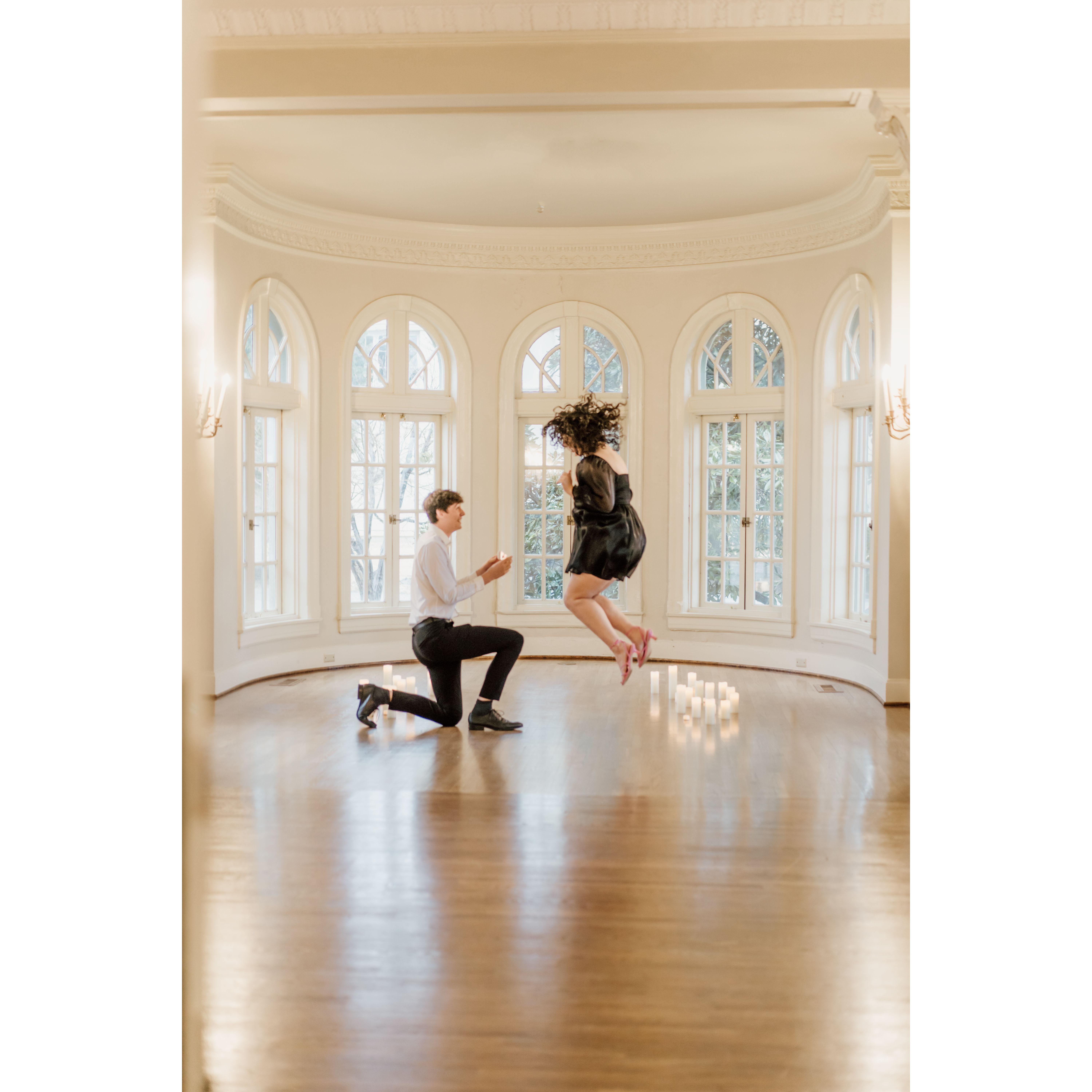 Jumping at the opportunity to get married!