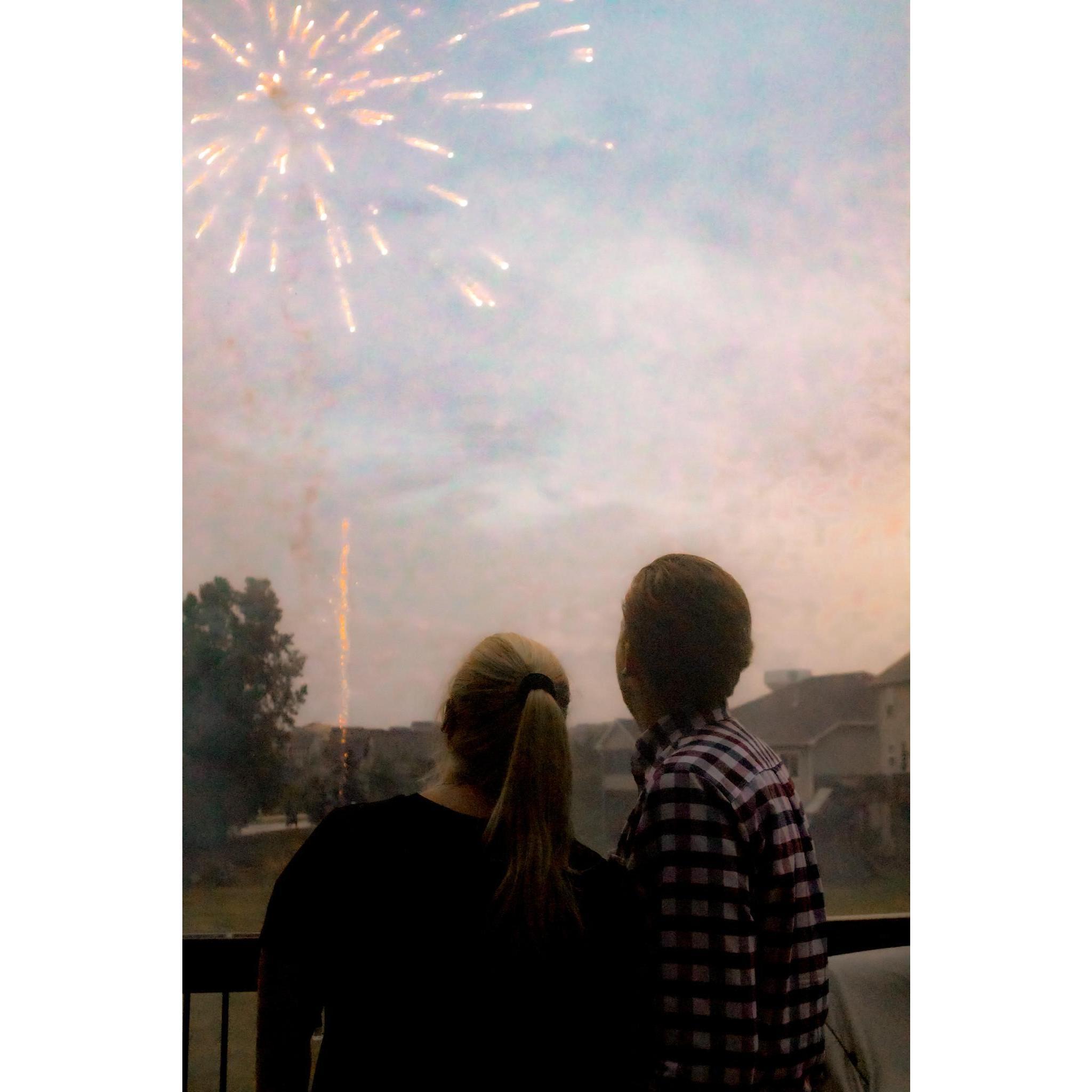 The fireworks after I said yes - thank you to the groomsmen for lighting them off!