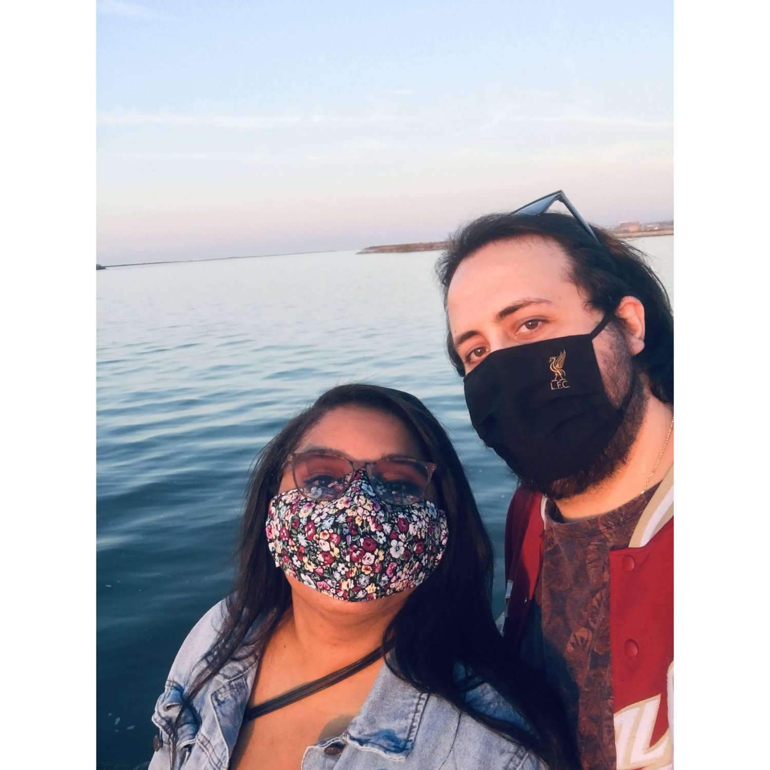 We met in the middle of 2020. See here a picture from our first date, wearing masks! Connor decided we should document this day, he knew we were in it for the long haul. :)