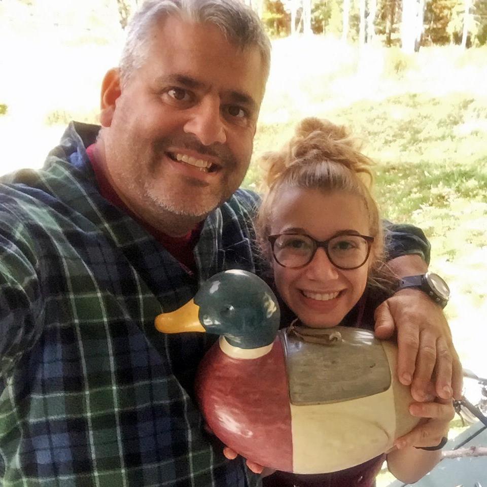 Camping in Vermont... with a duck. Don't ask -- we're not sure why either.