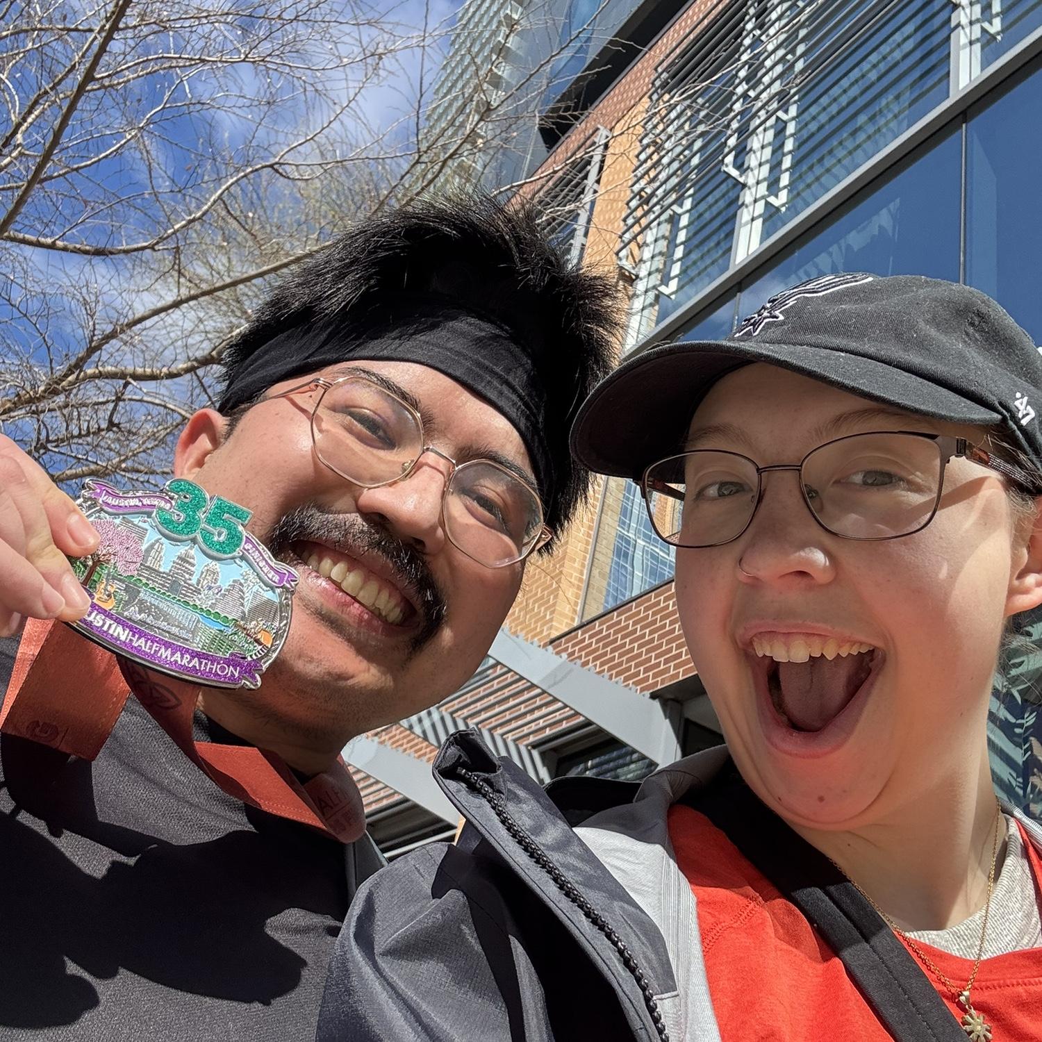 Michael did his first half marathon in 2026 and Naomi was so proud of him!