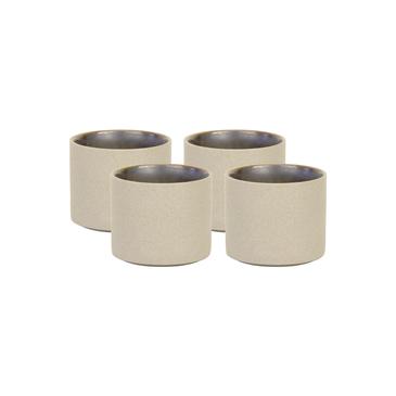 Ozu Ceramic Tea Cup Set/4, Matte Clay