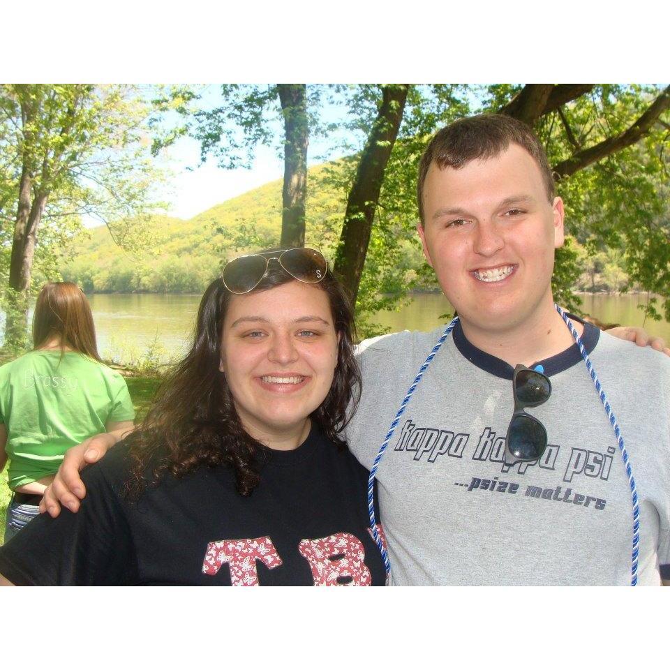 Zach was in Kappa Kappa Psi and Sam was in Tau Beta Sigma. They joined the bond of brotherhood and sisterhood. Soon they will be bonded through marriage.
