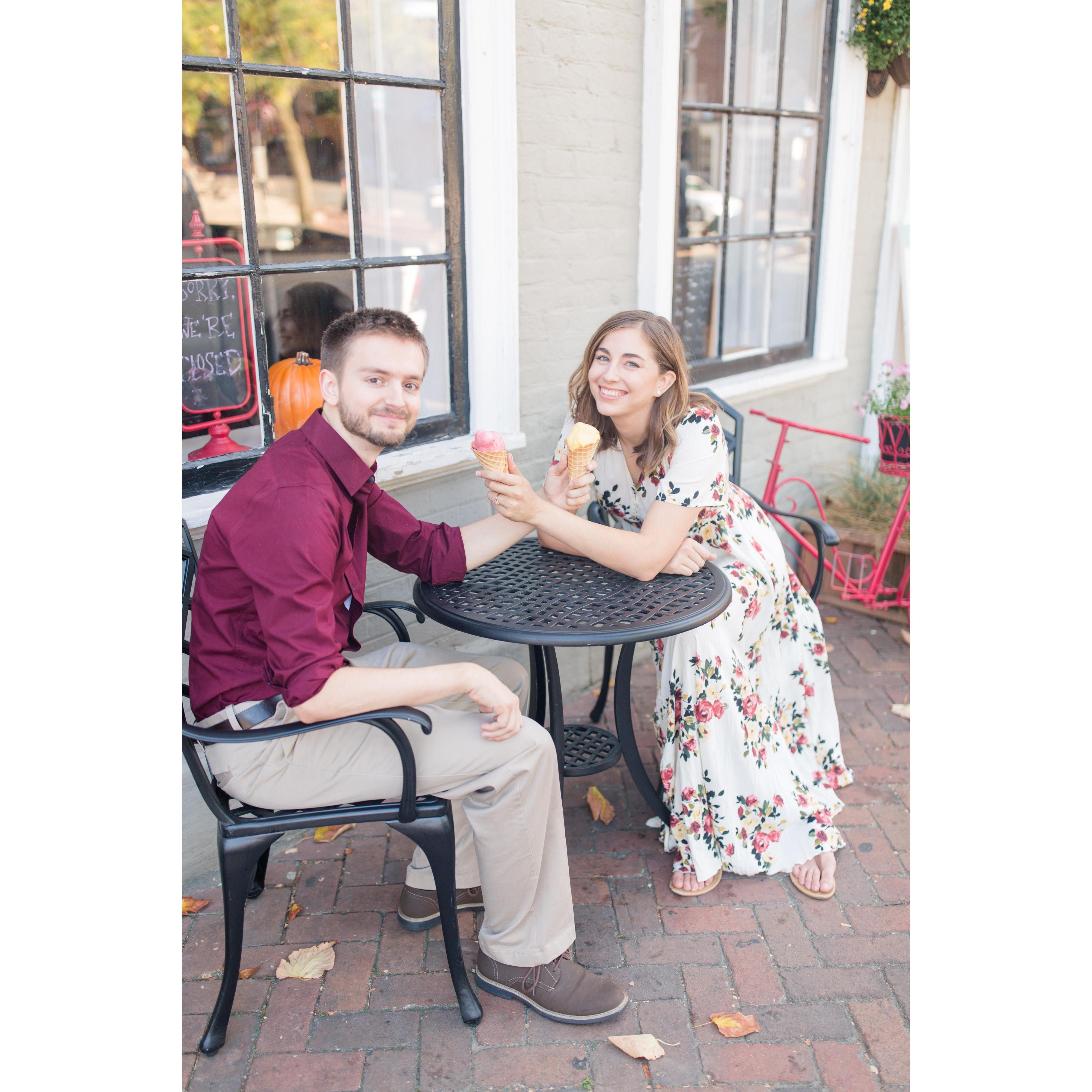 Enjoying a gelato or two in Old Town Alexandria - not too far from where we'll be living