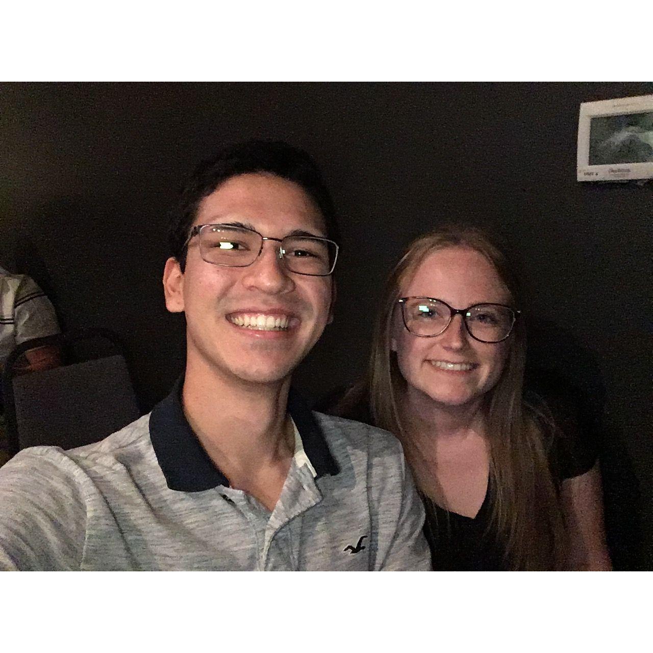 A picture from our first official date, we went to a live jazz quartet perform!