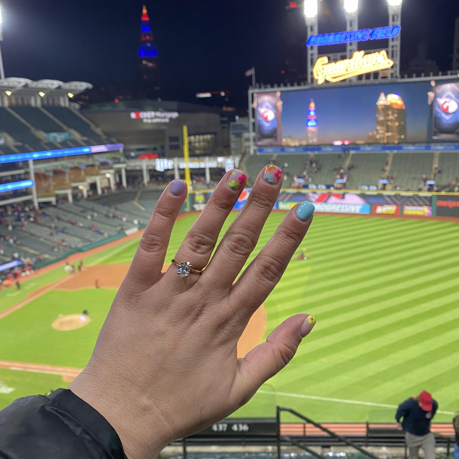 Obviously, Keith had to propose at a Guardian’s game! Opening weekend 2023