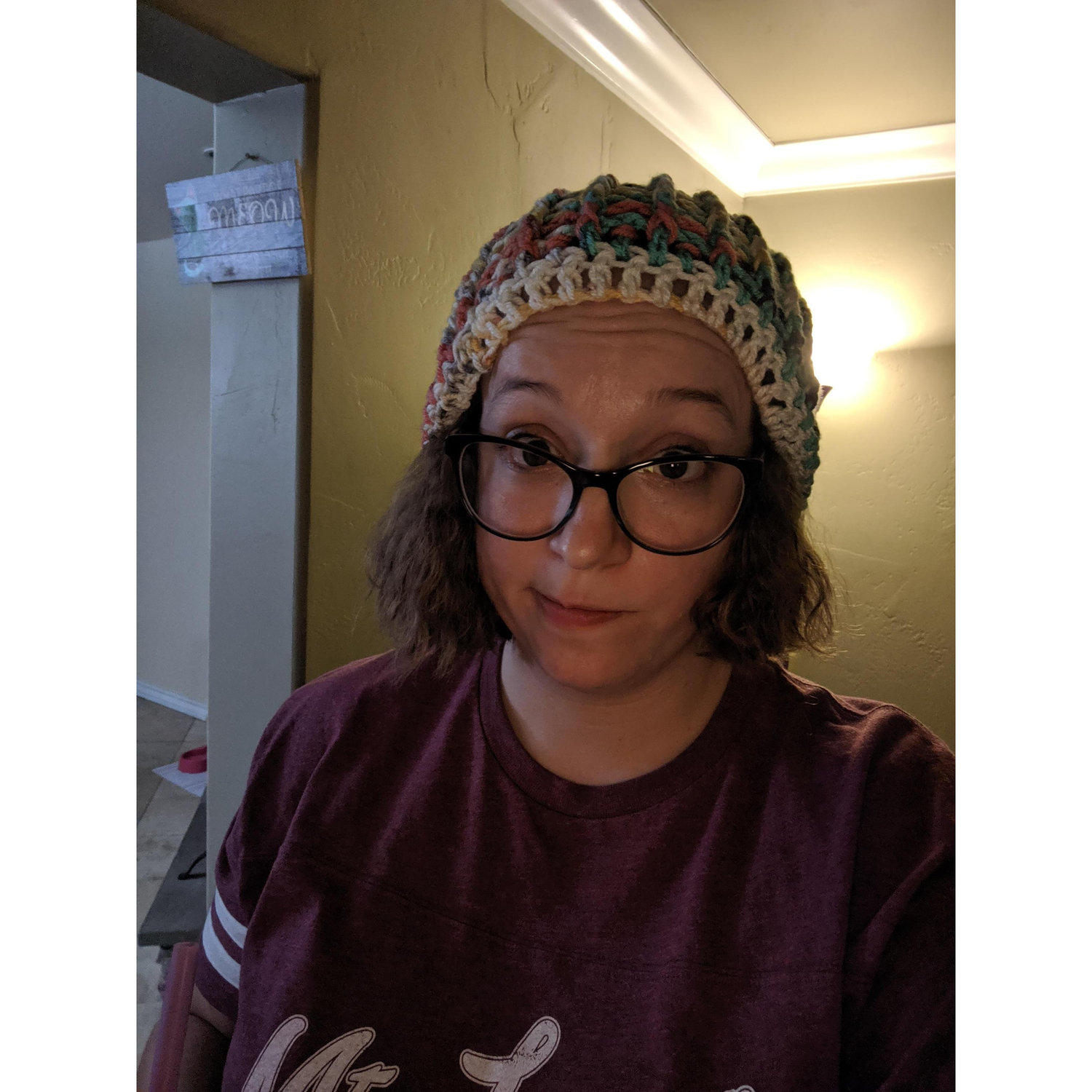 Sariah crocheted a hat!