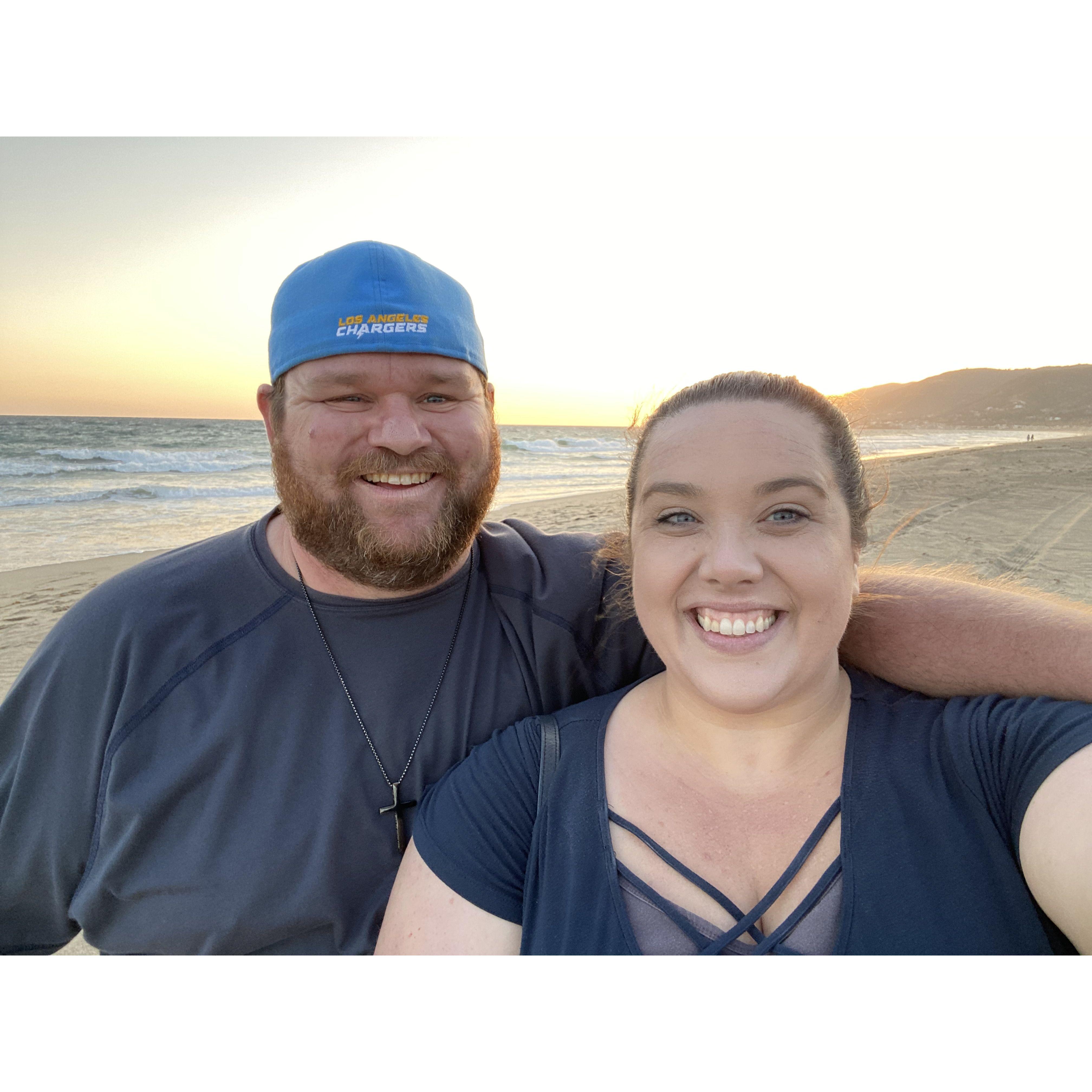 That sunset though? Right? Worshiping on the beach together