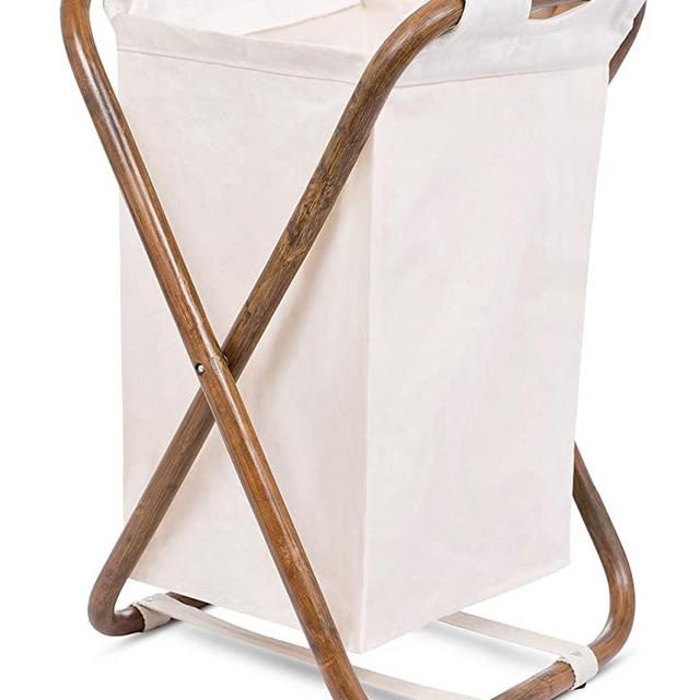 BIRDROCK HOME Single Rattan Laundry Hamper - Machine Washable Canvas Lining - Lightweight and Foldable - Removable Bag - Organizer