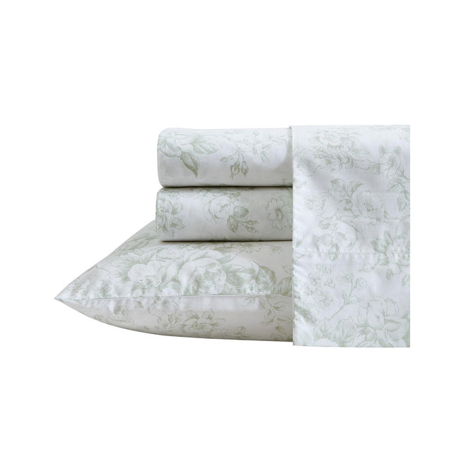 Laura Ashley 200-Thread Cotton 4 -Pc. Sheet Set, King