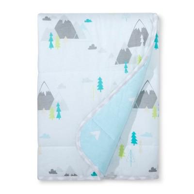 Jersey Knit Reversible Blanket Adventure Awaits - Cloud Island™ - Light Blue