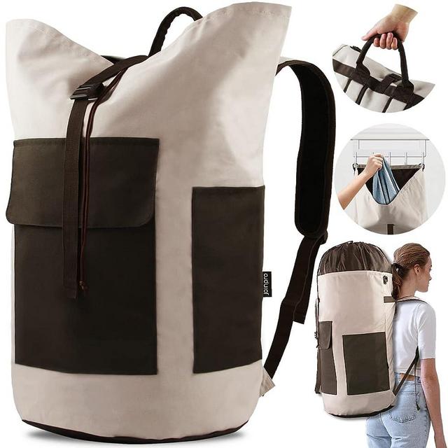 JOINPRO Laundry Bag Backpack, 125L Extra Large Travel Laundry Bags with Shoulder Straps, Adjustable & Extendable Design, Laundry Hamper Bag with 3 Pockets for Laundromat, College, Travel, Camping