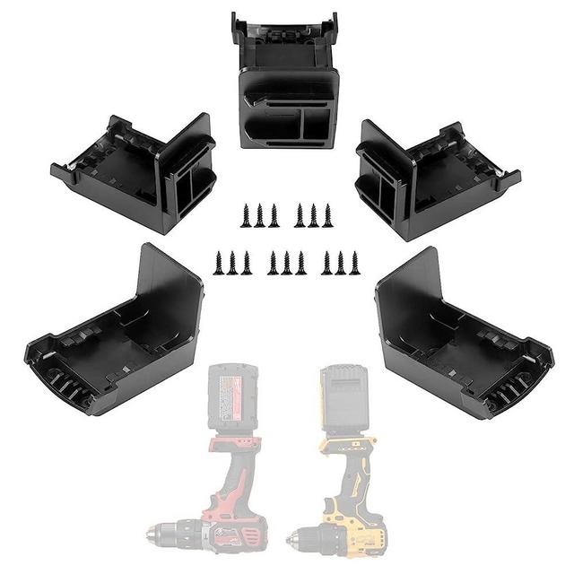 QSDXNYDC Tool Mount for Dewalt 18V Drill Battery Holder for Milwaukee M18 Battery MOUNT Hanger Dock Holder Fit for 48-11-1820 48-11-1850 48-11-1860 Battery for 18V Battery and 20V Tool5 Pack