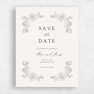 Light Oatmeal, Beige Wedding Save the Date - Mauve Portrait