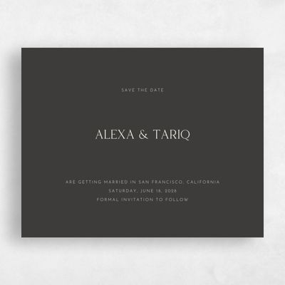 Grey Typography Wedding Save the Date - Sharpe Classic