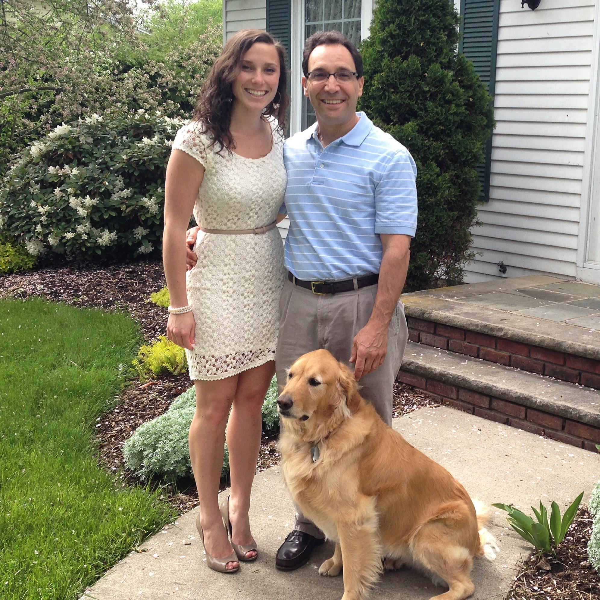 Masters Graduation with Dad & Bella