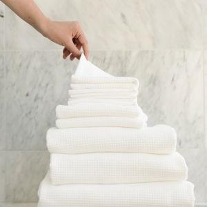 Complete Waffle Bath Bundle WHITE