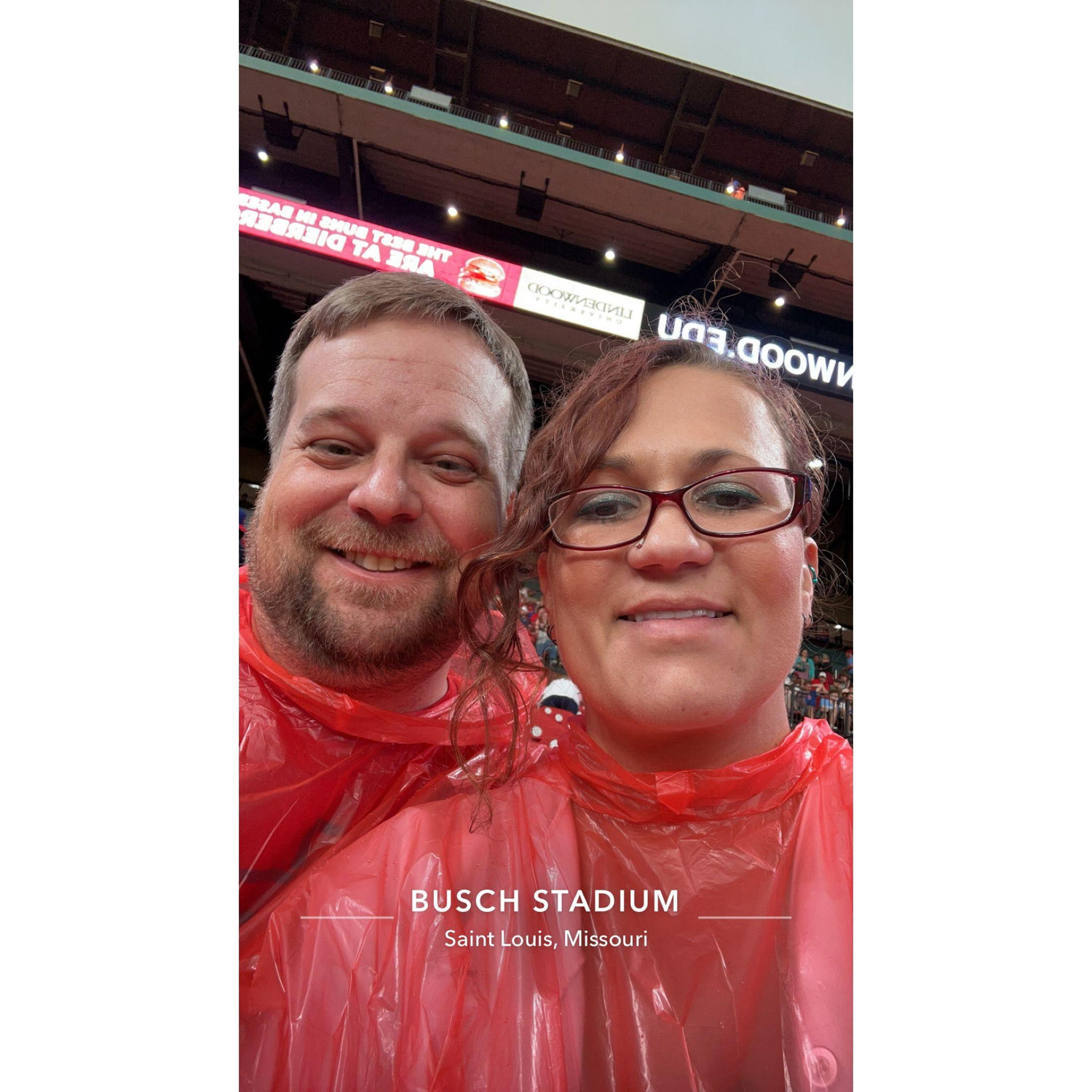 Cardinals Game in the rain!  It was sooo cold!