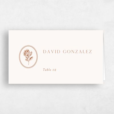 Tuscany, Orange Wedding Place Card - Grandiflora