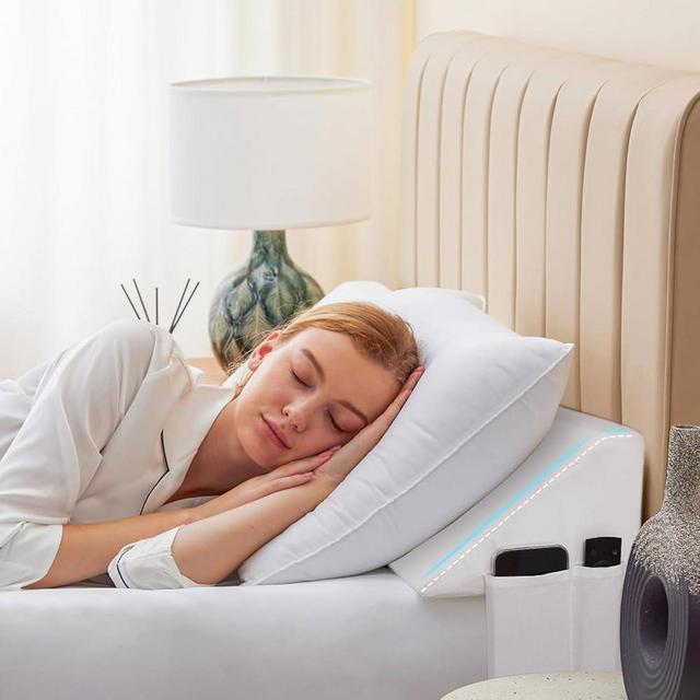 Bedluxe King Wedge Pillow Headboard, Bed Wedge Pillow for Headboard, Bed Gap Filler King - Fill The Gap (0-3.5"), Mattress Gap Filler(White, 76"x6.5"x4.5")