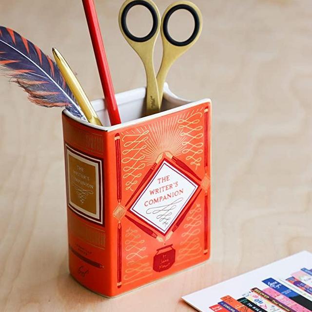 Bibliophile Ceramic Vase: The Writer's Companion: (Desk Vase, Vases for Décor, Small Vase for Desk)